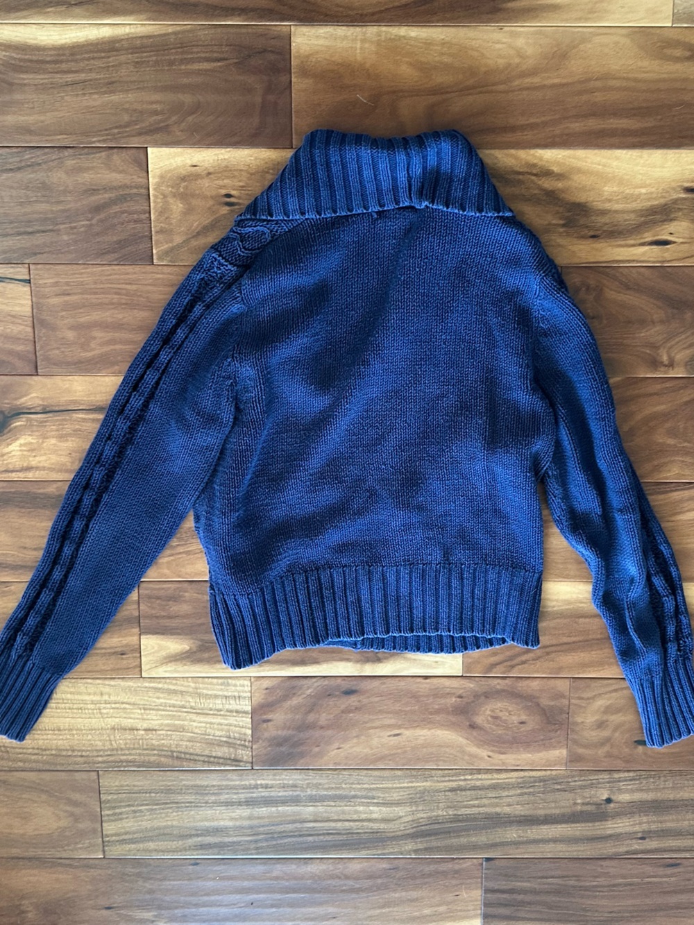 Apt. 9 Navy Cable-Knit Button Cardigan Size Large - Picture 3 of 4